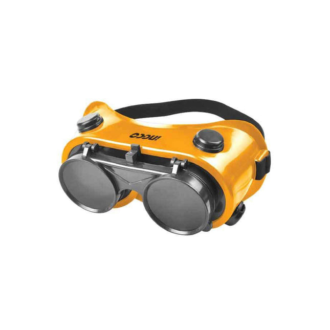 Ingco heavy-duty yellow welding goggles (submarine style)