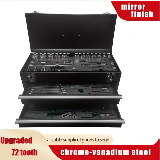 صندوق عدة محمول  106 قطعة مع صندوق ثلاثي الطبقات