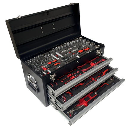 صندوق عدة يدوية – 108 قطعة مع صندوق أدراج فولاذي متعدد الطبقات