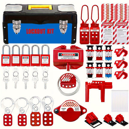 صندوق كامل لاقفال اللوتو لصيانة المصانع كما في الصورة تماما