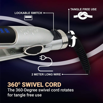 ستريتنر لـ تصفيف الشعر بتصميم مضاد للحروق وتسخين سريع من vgr