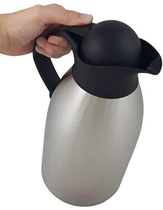 تيرموس سعة 1 لتر من Helios Enduro Push - ستيل وأسود