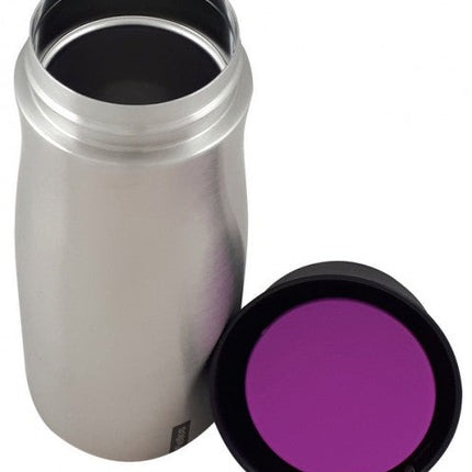 مطرة مشروبات سعة 400 مل من Helios Click N Drink - ستيل وبنفسجي