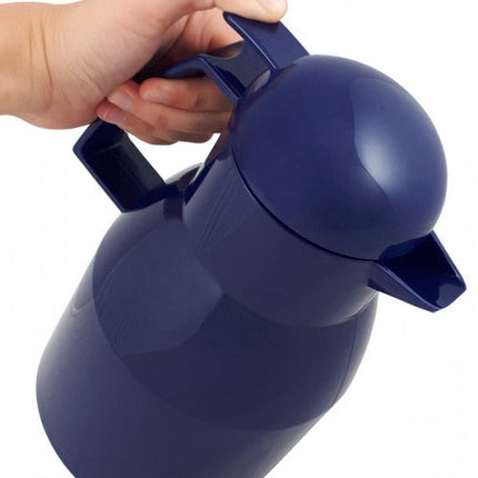 تيرموس سعة 1 لتر من Helios Top Push - أزرق داكن