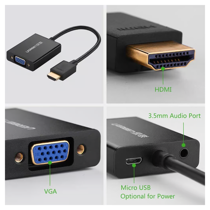 UGREEN HDMI to VGA + HDMI Converter-MM102