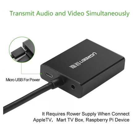 UGREEN HDMI to VGA + HDMI Converter-MM102