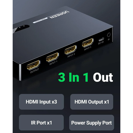 محول HDMI 4K من UGREEN، 3 منافذ HDMI / 40234
