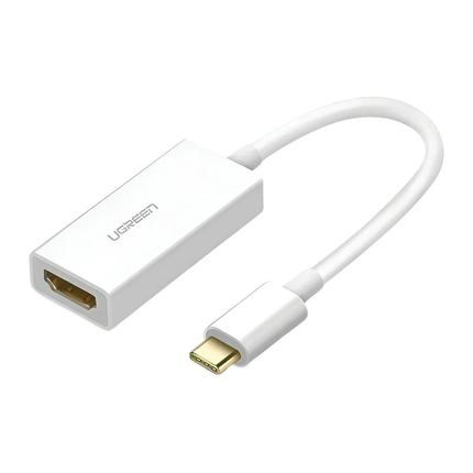 محول يو جرين من USB-C ذكر إلى HDMI أنثى 4K@30Hz مع كابل 20 سم - أبيض / 40273