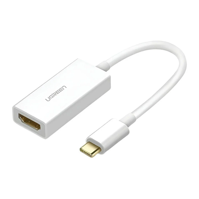 محول يو جرين من USB-C ذكر إلى HDMI أنثى 4K@30Hz مع كابل 20 سم - أبيض / 40273