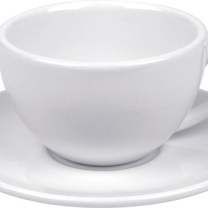 طقم فنجان كباتشينو وصحن من Konitz - أبيض