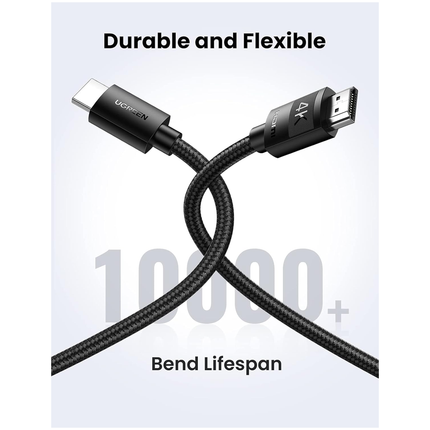 كابل HDMI 2.0 مضفر من يوجرين - HDMI 2.0 4K أسود (HD119)