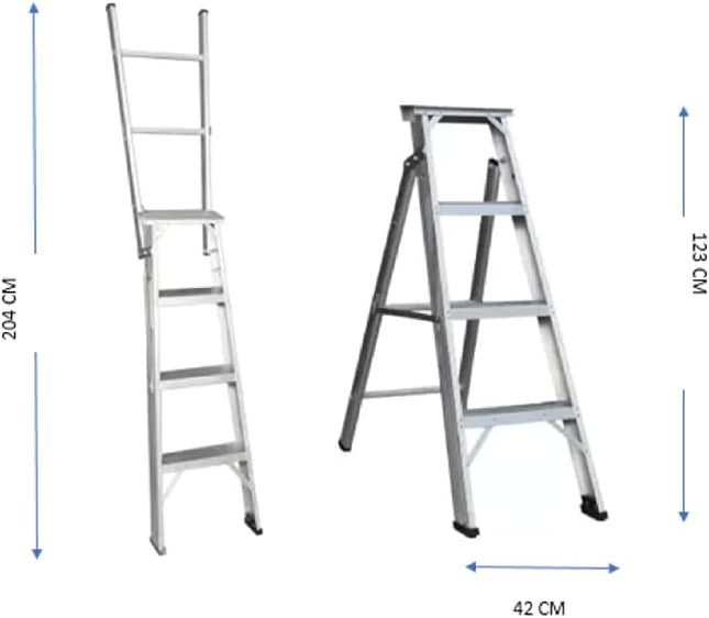 سلم ألمنيوم 4 درجات متعدد الإستخدامات 123 سم