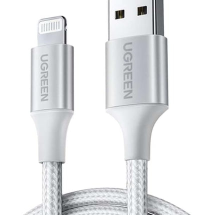 Ugreen USB-A to Lightning Charging Cable, Silver / 60163-60161