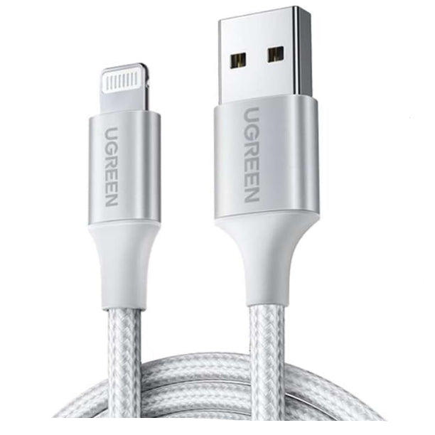 Ugreen USB-A to Lightning Charging Cable, Silver / 60163-60161