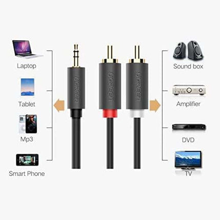 كابل UGREEN 3 مم ذكر إلى RCA ذكر /AV102