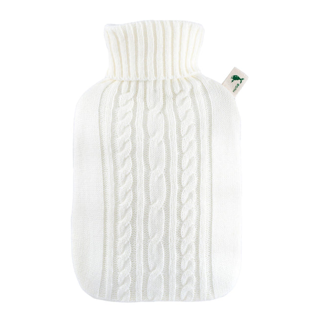 قربة ماء ساخن من Hugo Frosch بتصميم منسوج - أبيض