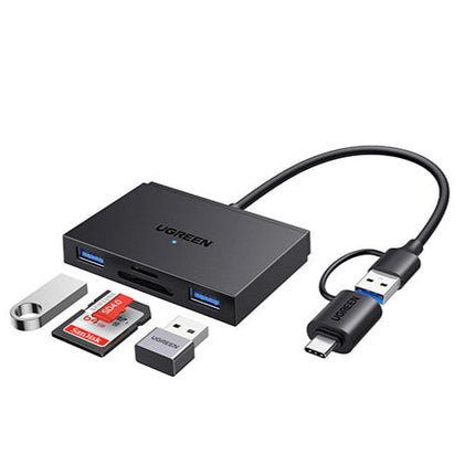 قارئ بطاقات UGREEN 4 في 1 بسرعة 5 جيجابت في الثانية من النوع C + USB / 45167