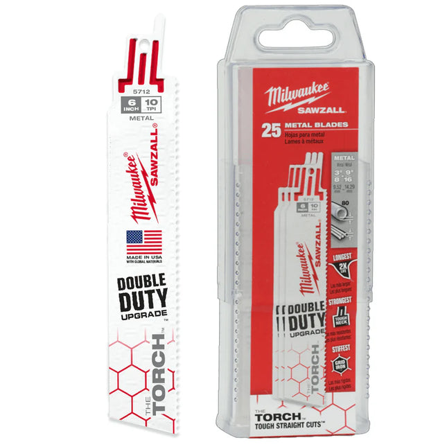 شفرات لقص الحديد للمنشار الترددي Milwaukee TORCH™ مقاس 230 مم و 10 TPI