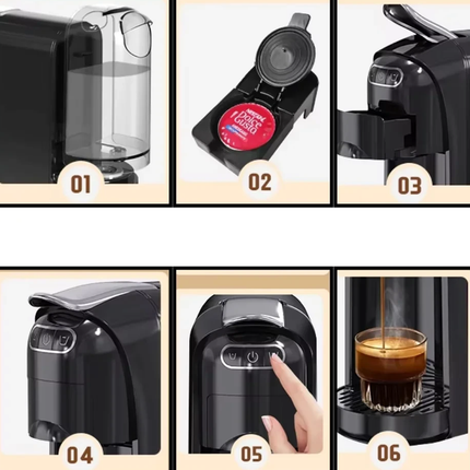 ماكينة قهوة تدعم الكبسولات والقهوة المطحونة 4 بـ 1 بمضخة ضغط عالية 19 بار ماركة Sonifer