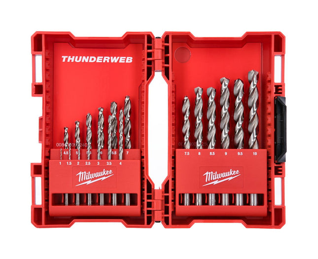 طقم ريش حديد للدريل عدد 19 حبه HSS-G Thunderweb من Milwaukee
