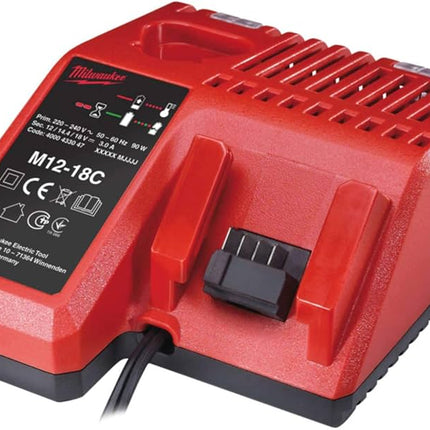 شاحن Milwaukee M12-18C يشحن ال 12 وال 18 فولت لجميع بطاريات Milwaukee