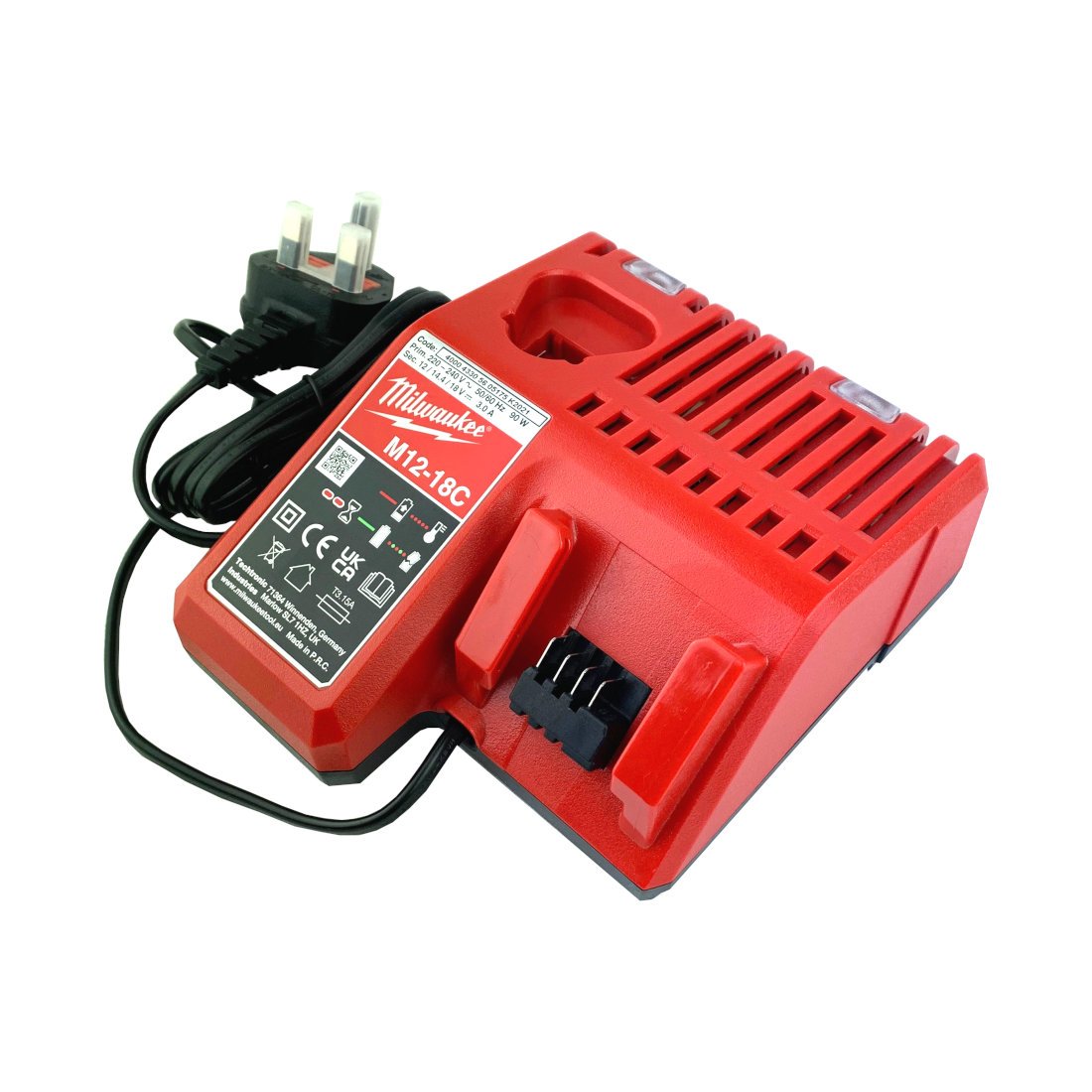 شاحن Milwaukee M12-18C يشحن ال 12 وال 18 فولت لجميع بطاريات Milwaukee |