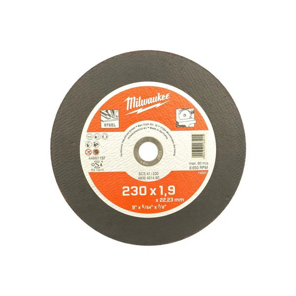 دسك قص حديد 9 انش من Milwaukee Contractor SCS 41 / 230 × 1.9 × 22 مم