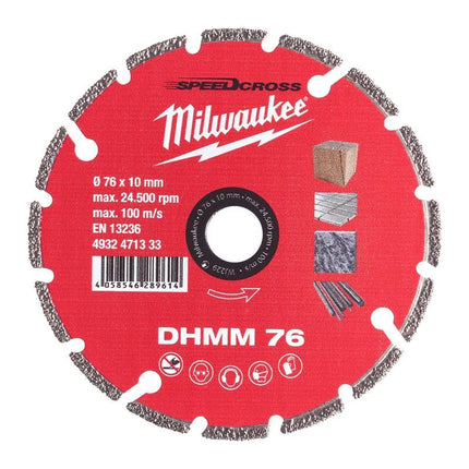 دسك قص الماسي Milwaukee مقاس 76 مم