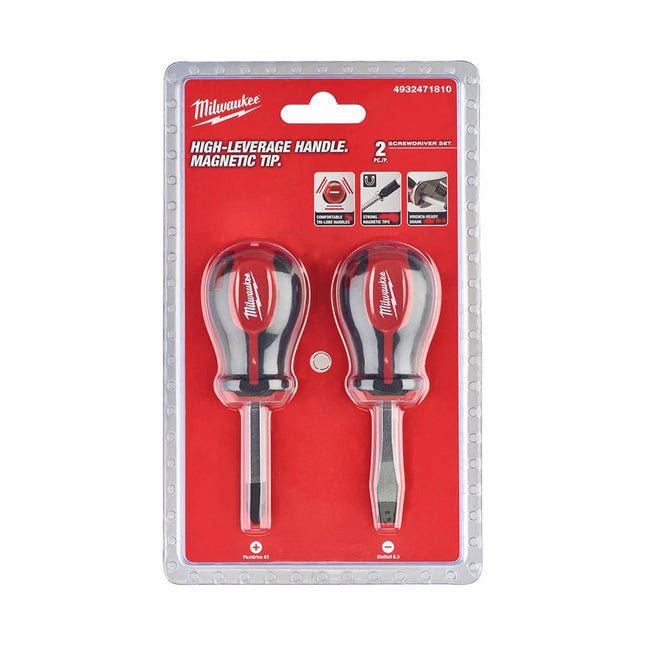 طقم مفك عادي ومصلب Milwaukee بيبي - قطعتين