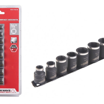 طقم بكسات Shockwave من Milwaukee مقاس 3/8 بوصة
