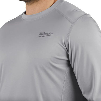 قميص Milwaukee WORKSKIN™ خفيف الوزن بأكمام طويلة - رمادي، مقاس L