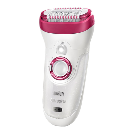 ماكينة براون 2 في 1 لإزالة الشعر مع ماكينة خاصة للوجه و3 رؤوس إضافية ماركة Braun Silk-épil 9