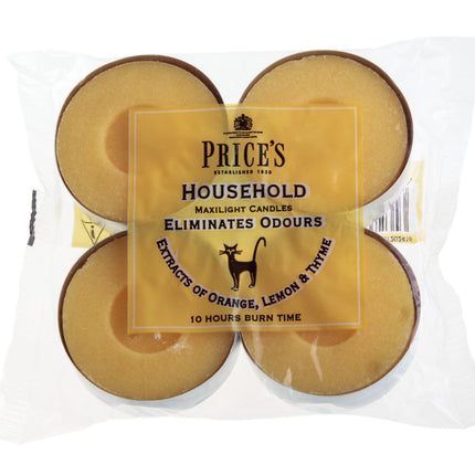 طقم من 4 شموع صغيرة معطرة مزيلة للروائح الغير محببة من Price's