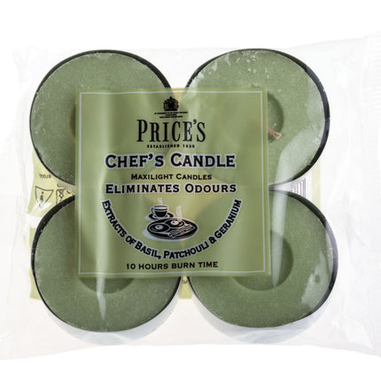 طقم من 4 شموع معطرة صغيرة مزيلة لروائح الطعام من Price's