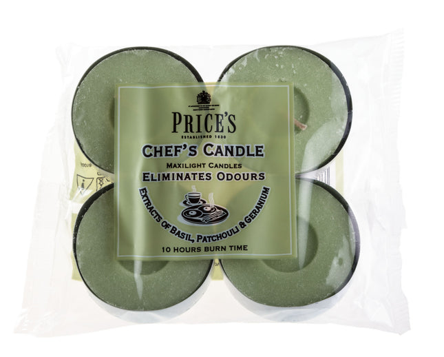 طقم من 4 شموع معطرة صغيرة مزيلة لروائح الطعام من Price's