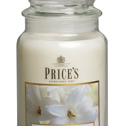 شمعة معطرة كبيرة بمرطبان وغطاء من Price's - الياسمين الشتوي