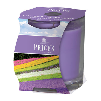 شمعة معطرة بكوب من Price's - لافندر وعشب الليمون