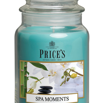 شمعة معطرة كبيرة بمرطبان وغطاء من Price's - استرخاء المنتجعات الصحية