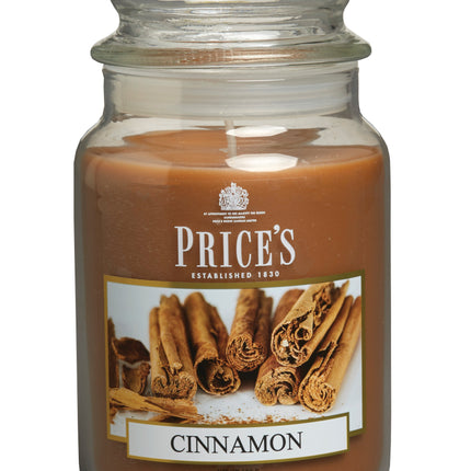 شمعة معطرة كبيرة بمرطبان وغطاء من Price's - القرفة