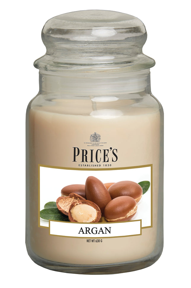 شمعة معطرة كبيرة بمرطبان وغطاء من Price's - الأرغان