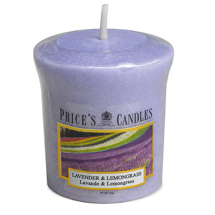شمعة معطرة من Price's - لافندر وعشب الليمون