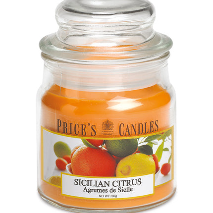 شمعة معطرة متوسطة بمرطبان وغطاء من Price's - حمضيات من صقلية
