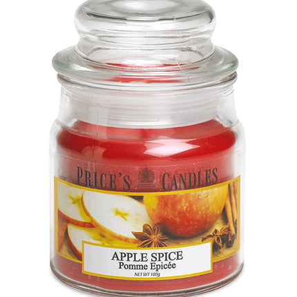 شمعة معطرة متوسطة بمرطبان وغطاء من Price's - بهارات التفاح