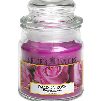 شمعة معطرة متوسطة بمرطبان وغطاء من Price's - الورد الجوري
