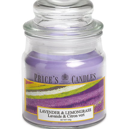 شمعة معطرة متوسطة بمرطبان وغطاء من Price's - لافندر وعشب الليمون