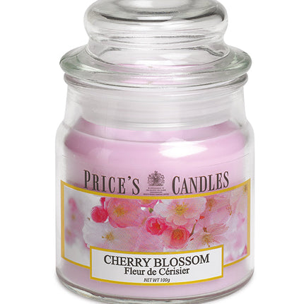 شمعة معطرة متوسطة بمرطبان وغطاء من Price's - زهر الكرز