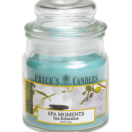 شمعة معطرة متوسطة بمرطبان وغطاء من Price's - استرخاء المنتجعات الصحية