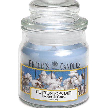 شمعة معطرة متوسطة بمرطبان وغطاء من Price's - انتعاش القطن