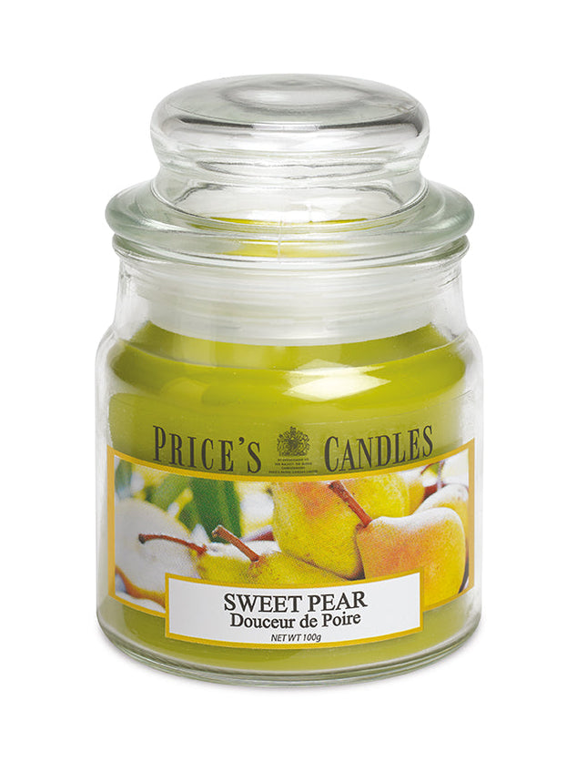 شمعة معطرة متوسطة بمرطبان وغطاء من Price's - الإجاص الحلو