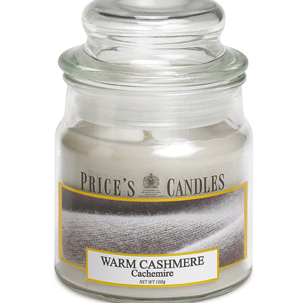 شمعة معطرة متوسطة بمرطبان وغطاء من Price's - الكشمير الدافئ